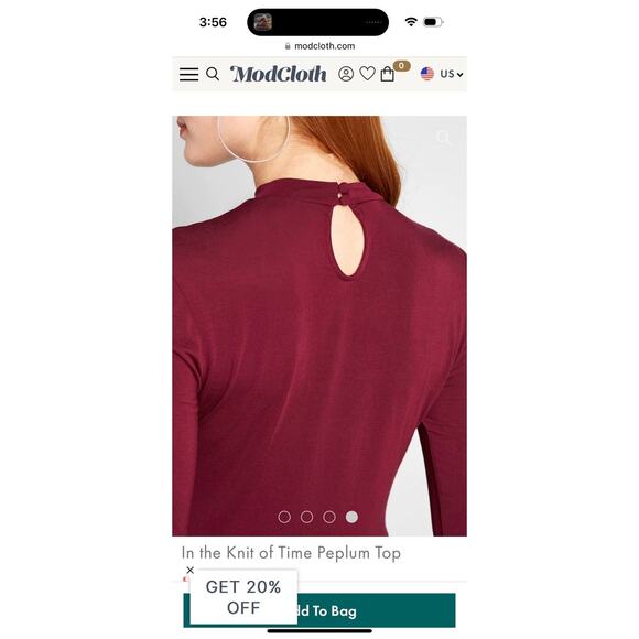 ModCloth Red Peplum Shirt - Picture 4 of 8